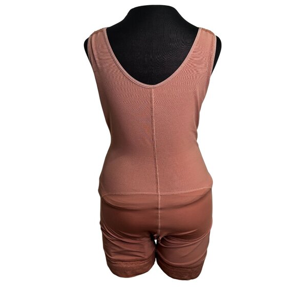 Shapewear Bodysuit With Zipper Front Closure & Adjustable Straps - L - Brown - Picture 2 of 14